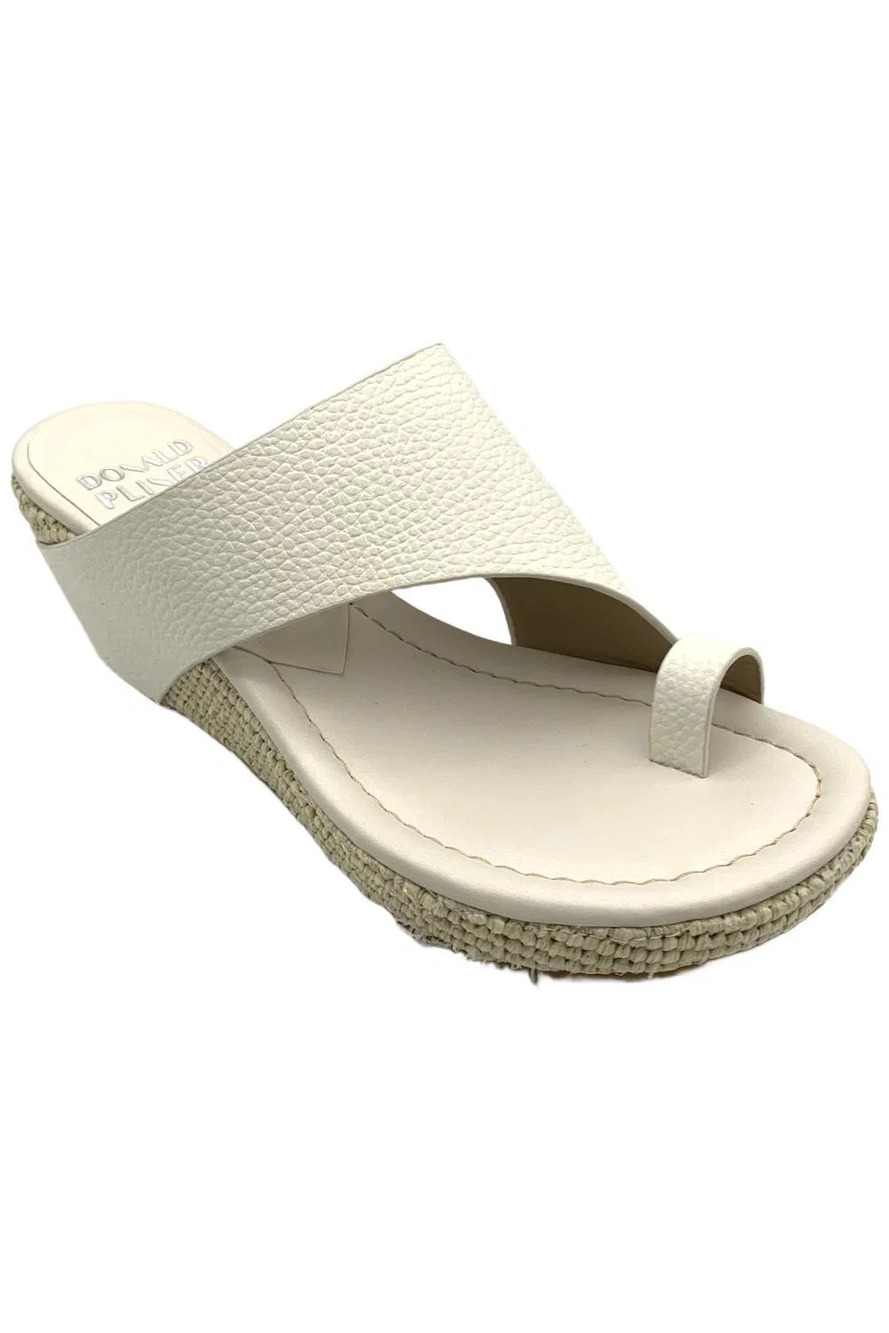 Donald Pliner Women's Gyer Wedge Sandal Foam Tumbled Shine - Medium